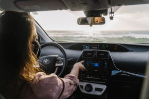 driver in Hui vehicle at the beach