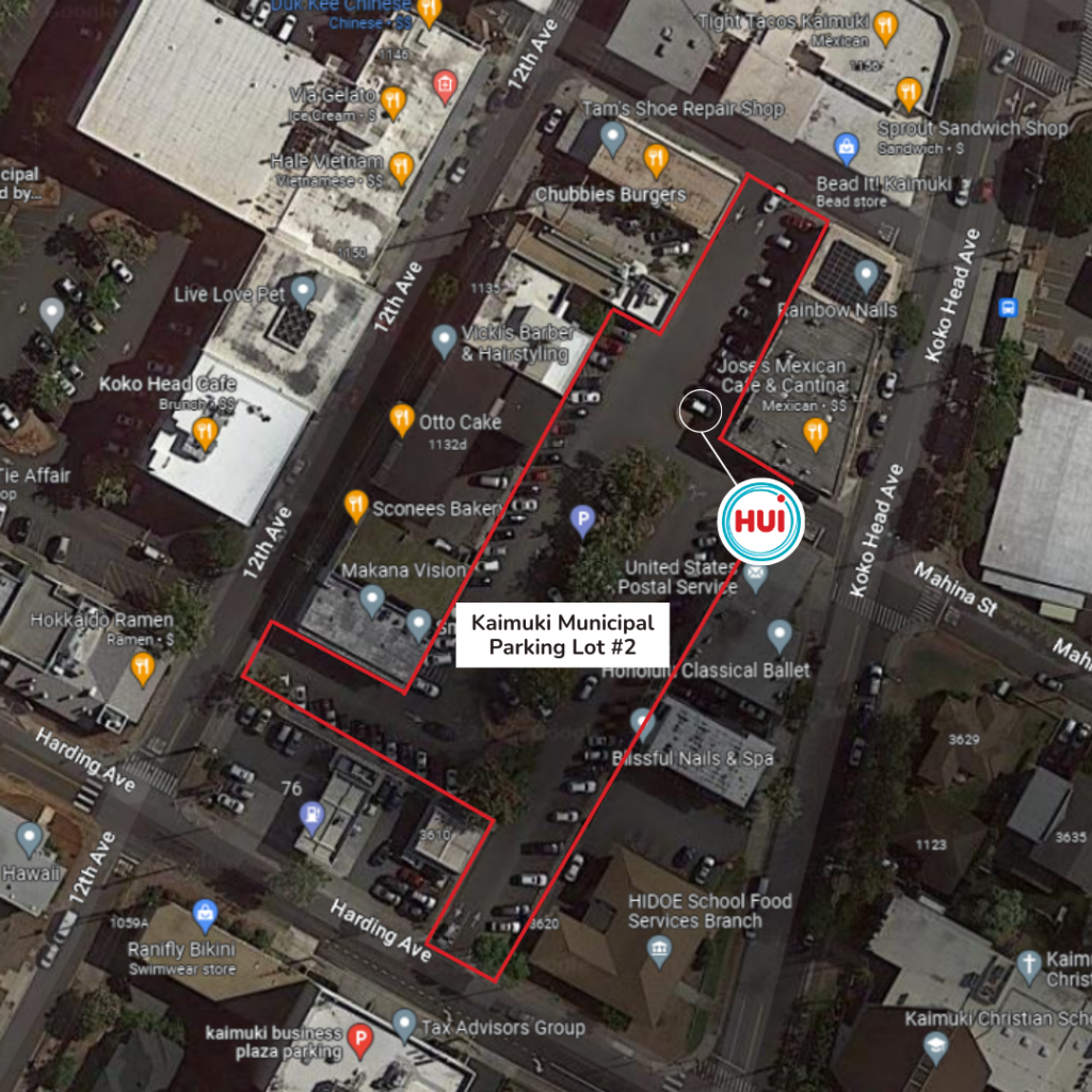 Kaimuki Municipal Parking Lot Map