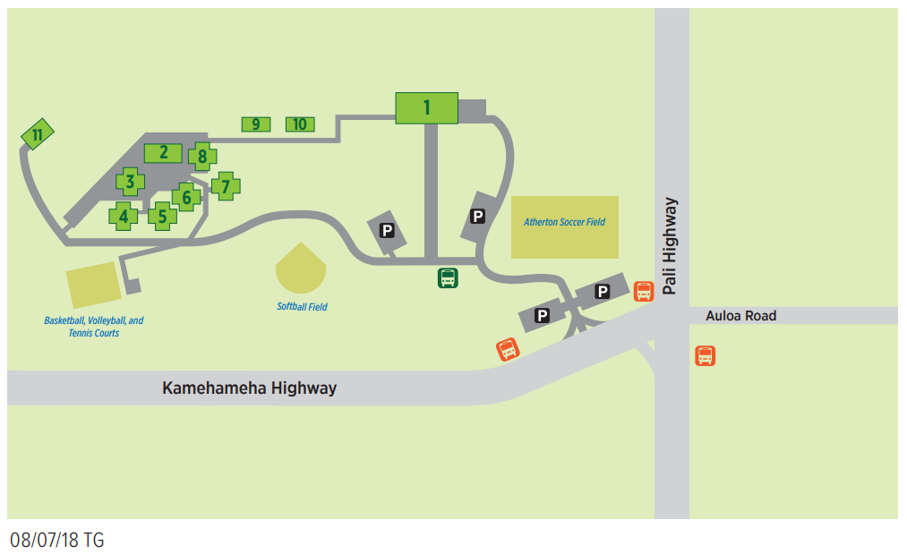 Car share in Kaneohe: Hawaii Pacific University, Hawaii Loa campus map