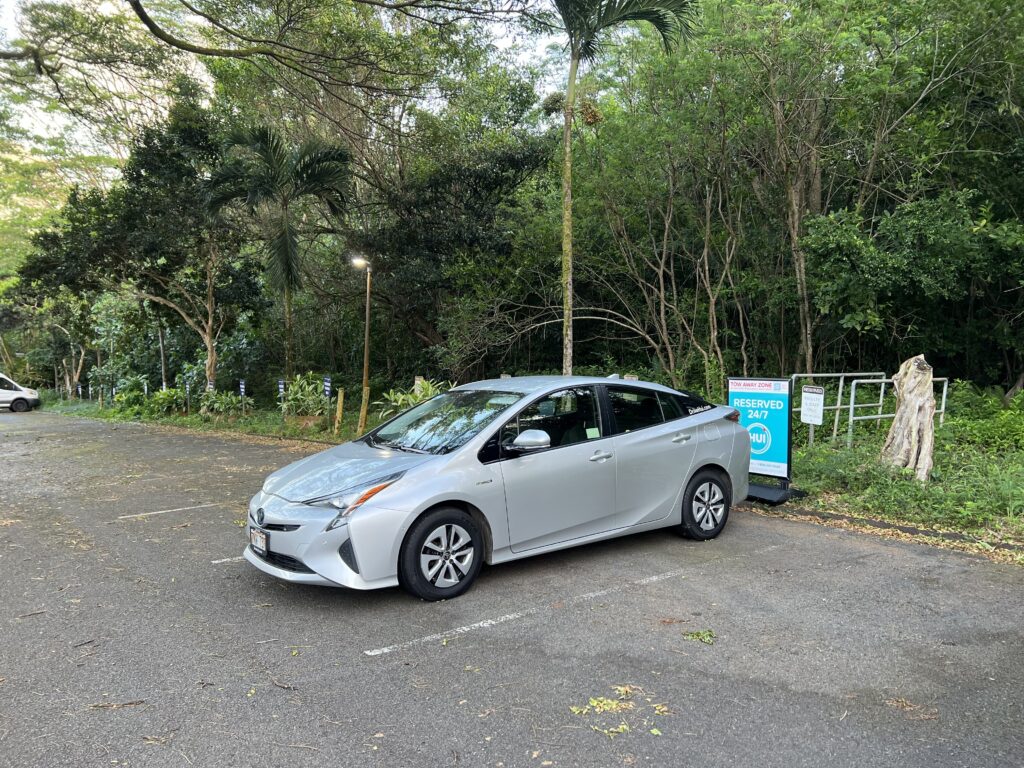 Car share in Kaneohe, Hui station at Hawaii Pacific University Hawaii Loa campus
